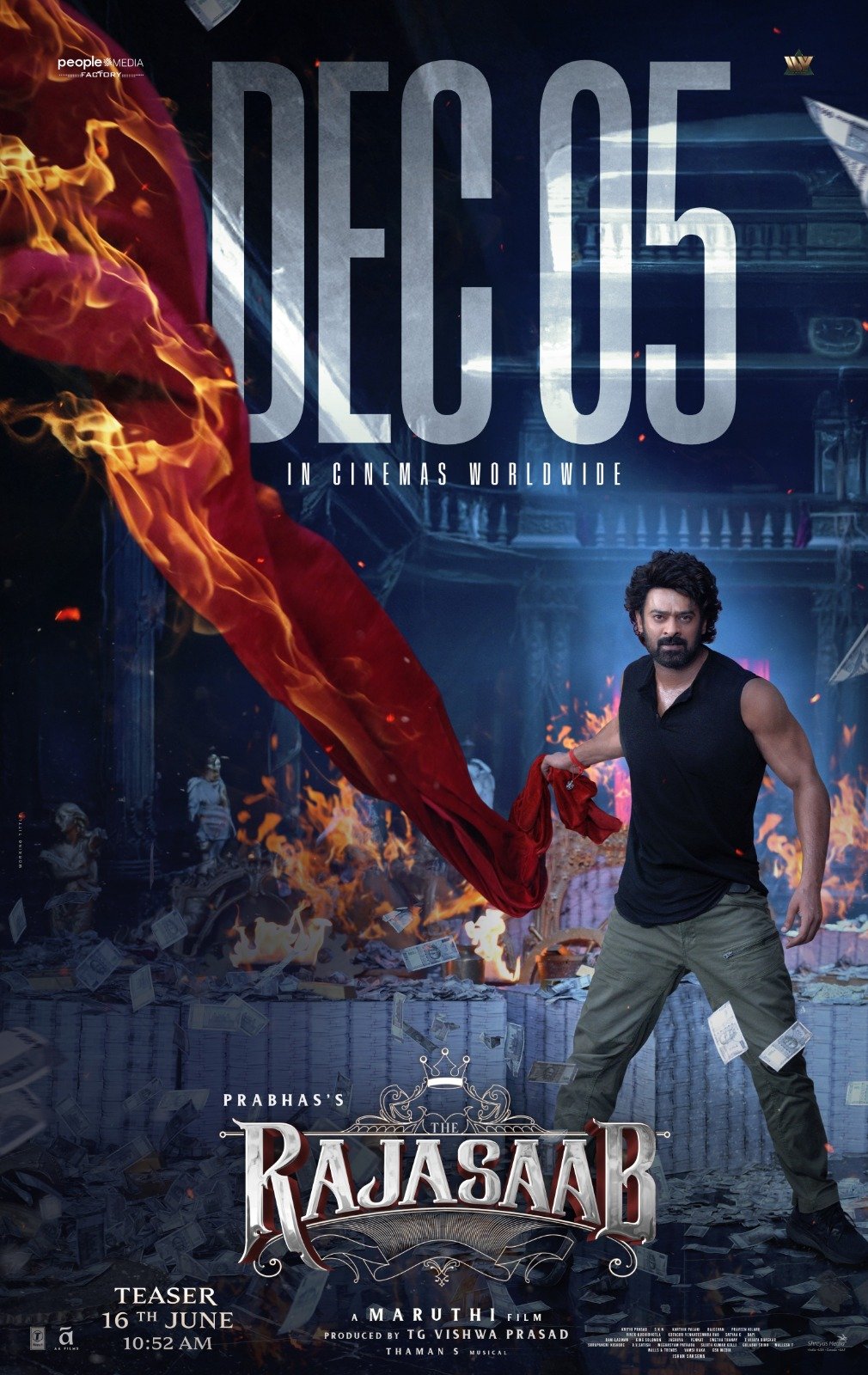 பிரபாஸின் ‘தி ராஜா சாப்’ படத்தின் டீசர் ஜூன் 16ஆம் தேதியன்று வெளியாகிறது