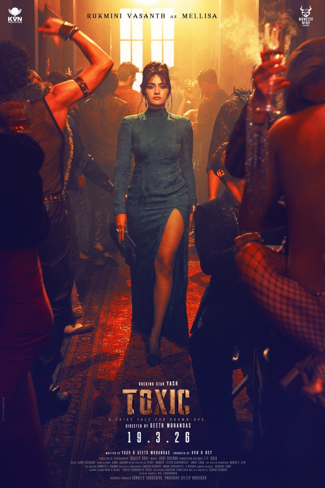 யாஷின் ‘டாக்ஸிக்: எ ஃபேரி டேல் ஃபார் கிரோன்-அப்ஸ்’, (Toxic: A Fairytale for Grown-ups) திரைப்படத்திலிருந்து, மெலிசா (Mellisa) பாத்திரத்தில், ருக்மணி வசந்தின் ஃபர்ஸ்ட் லுக் வெளியானது !!