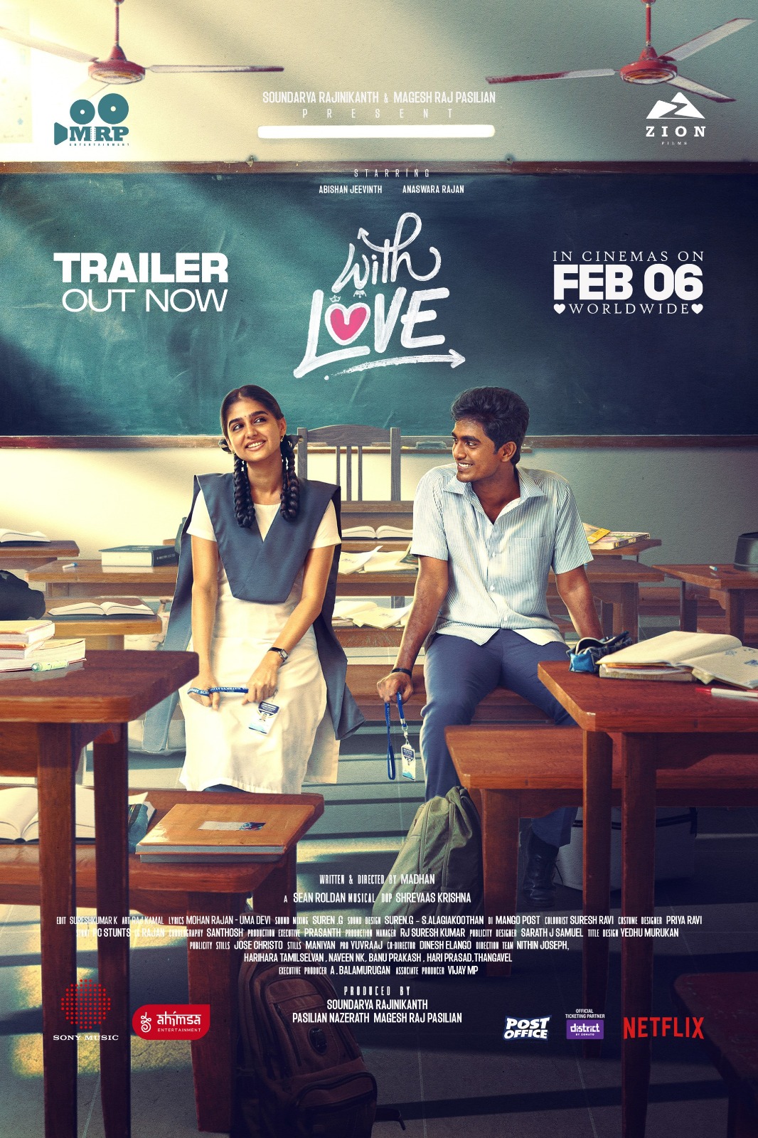 அபிஷன் ஜீவந்த் நடிக்கும் ‘வித் லவ் ( With Love)’ படத்தின் டிரெய்லர் வெளியீடு