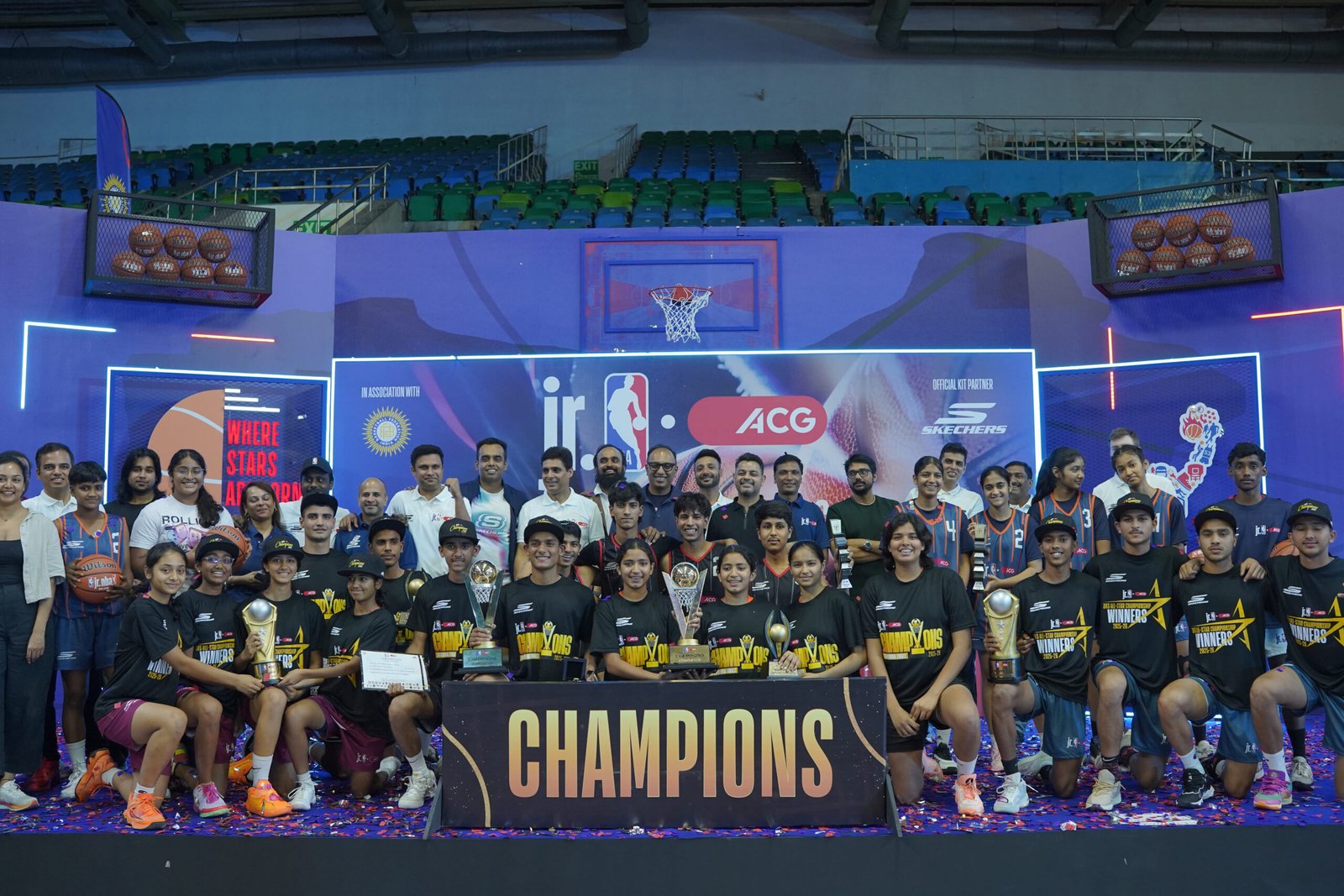 NEHRU WORLD SCHOOL, DELHI AND SACRED HEART SR. SEC. SCHOOL, LUDHIANA CROWNED CHAMPIONS OF THE ACG JR. NBA 3V3 NATIONAL FINALS