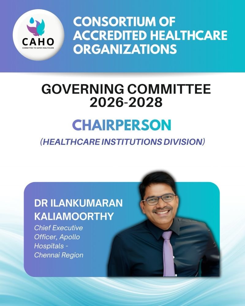 டாக்டர் இளங்குமரன் கலிய மூர்த்தி CAHO-வின் சுகாதார நிறுவன பிரிவின் தலைவராக நியமிக்கப்பட்டார்.