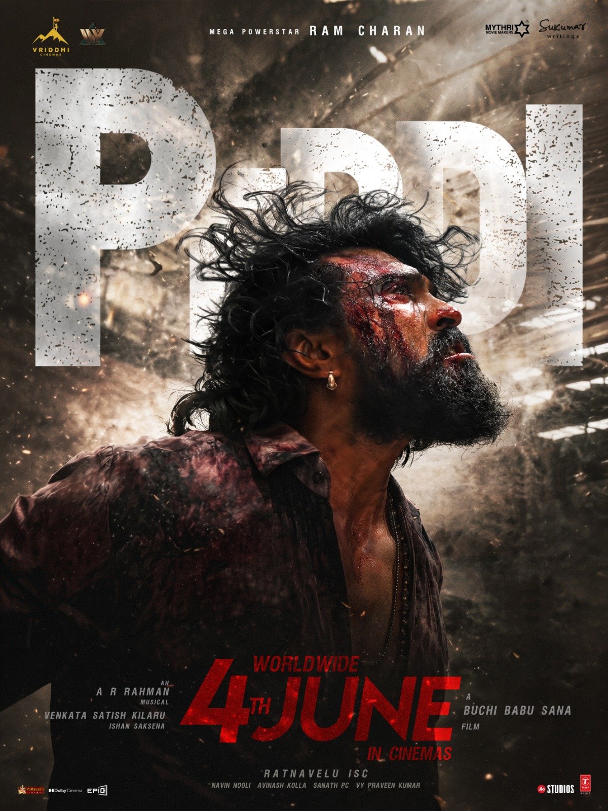 மெகா பவர் ஸ்டார்  ராம் சரண் நடிக்கும் “பெத்தி” ஜூன் 4 ஆம் தேதி உலகமெங்கும் வெளியாகிறது !